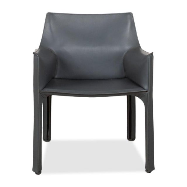 CAB 413 Chairs in Grey Leather by Mario Bellini for Cassina, Set of 4 For Sale - Image 18 of 18