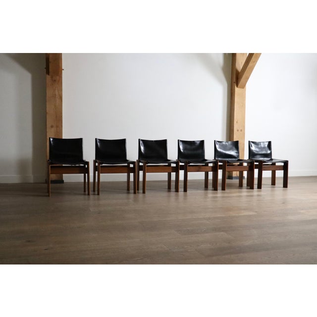 Black Monk Dining Chairs by Afra and Tobia Scarpa for Molteni, Italy, 1974, Set of 6 For Sale - Image 8 of 10
