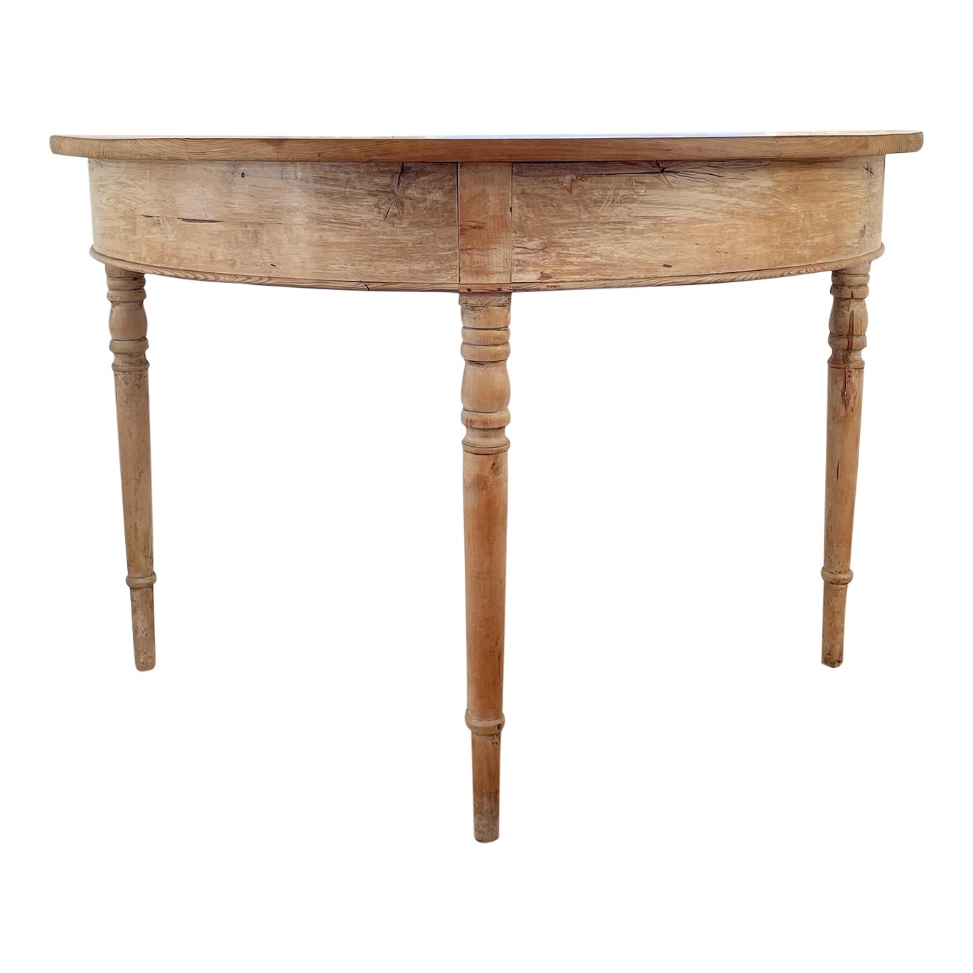 Antique Swedish DemiLune Pine Table Chairish