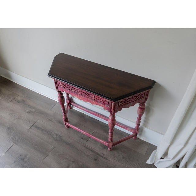 Antique Console Table With Ornate Carved Details For Sale - Image 11 of 16