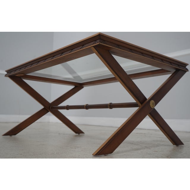 Ej Victor Glass Top Regency Style Coffee Table For Sale In Philadelphia - Image 6 of 15