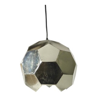 1970s Danish Modern Silver Pendant Lamp For Sale