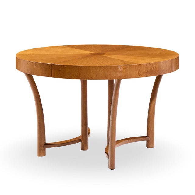 Brown t.h. Robsjohn Gibbings for Widdicomb Mid Century Walnut Expanding Dining Table With 3 Leaves For Sale - Image 8 of 17