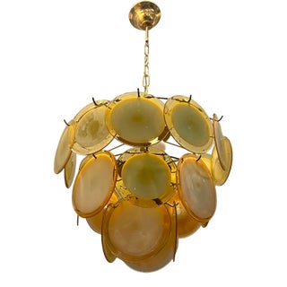 Murano Glass Disc Chandelier, 1970s For Sale