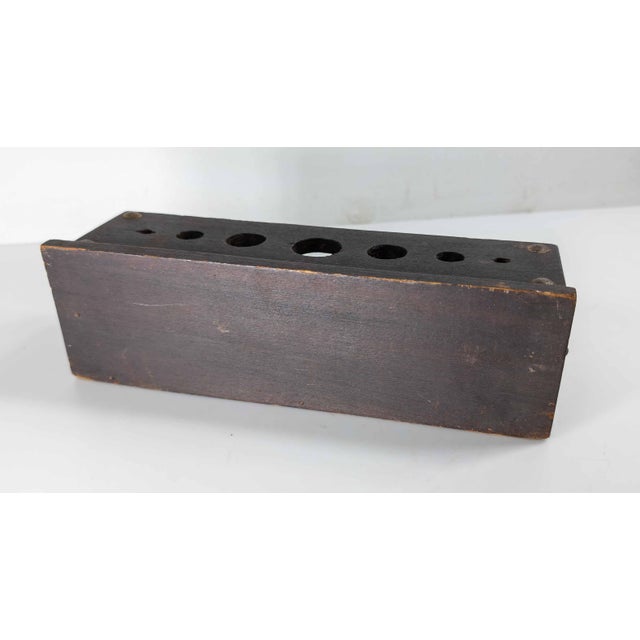 Black 19th Century Primitive Farmhouse Black Painted Wall Mail or Letter Shelf For Sale - Image 8 of 12