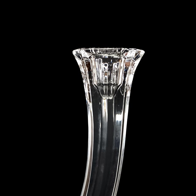 Vintage Nachtmann Crystal Double Arm Candlestick Holder Clear Glass Candleabra For Sale - Image 11 of 11
