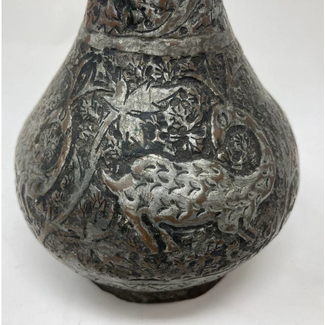 19th Century Tinned Copper Indo-Persian Islamic Vase For Sale - Image 9 of 12