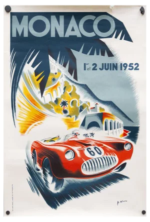 Monaco June 1-2, 1952 Poster by B. Minne, 1985