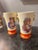 Ceramic Circa 1930's Pair Portrait Vases Orange Accent For Sale - Image 7 of 8