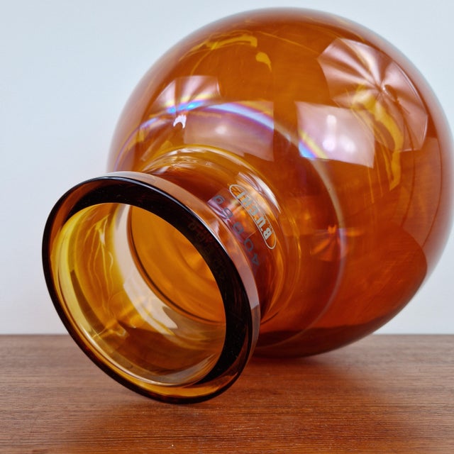 Glass Industrial Amber Glass Evaporation Flask from Buchi, 1980s For Sale - Image 7 of 9