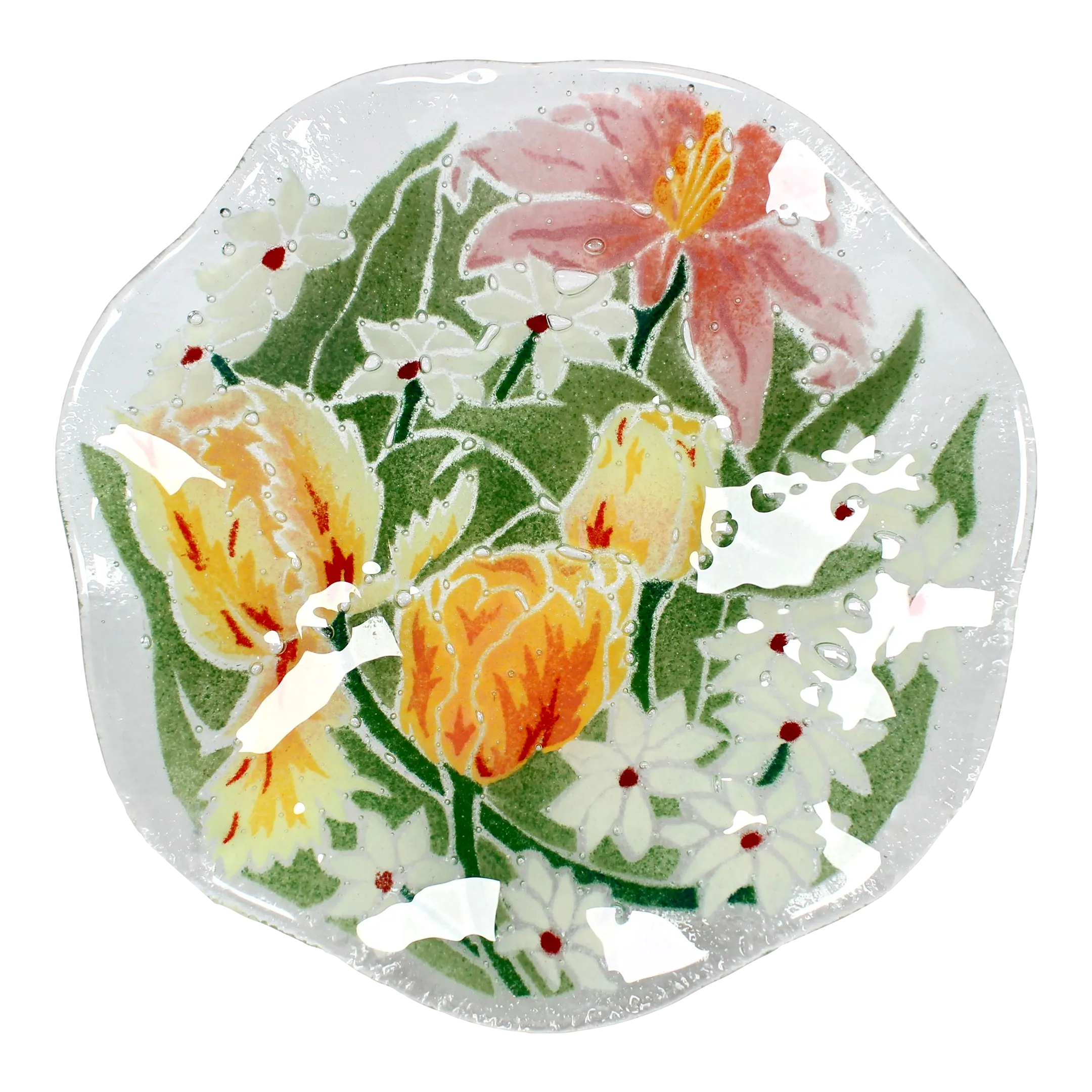 Peggy Karr】USA 作家 ガラスプレート 大作 サインあり Peggy Karr