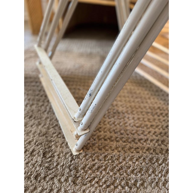 Mid-Century Modern A Vintage Set of 9 White Metal Chairs in the Style of Egon Eirmann, Made in France, Circa 1970s. For Sale - Image 3 of 16