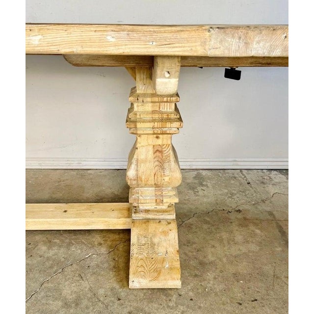 Early 20th Century 19th. C. Italian Tuscan Style Bleached Walnut Dining Table W/ Leaves For Sale - Image 5 of 15
