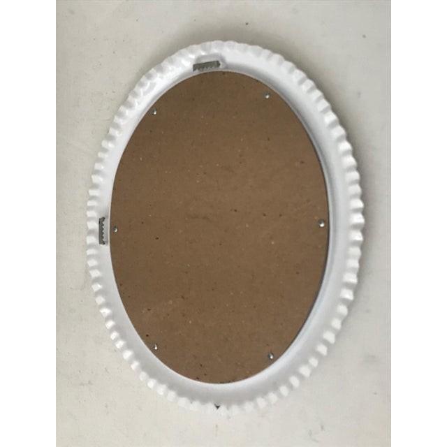 Glass Vintage Faux Milk Glass Hobnail Oval Wall Mirror For Sale - Image 7 of 9