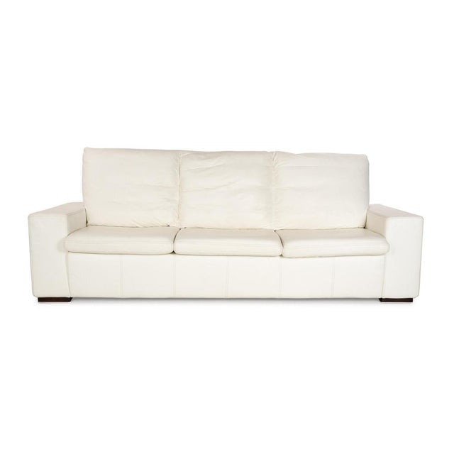 Leather Three-Seater Cream White Sofa from Nieri For Sale - Image 10 of 10