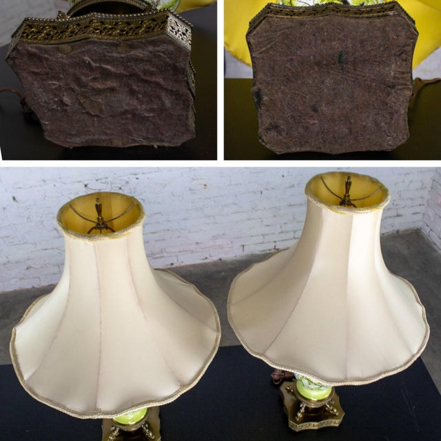 Mid-20th Century Italian Pair of Pierced Majolica Lamps Urn Shaped W/Filigree Bases by Cantagalli Pottery For Sale - Image 10 of 18