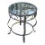 Vintage Wrought Iron Flower Glass Occasional Table For Sale
