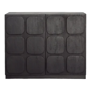 Ebony Cubed Wood Sideboard / Side Cabinet