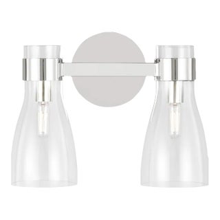 AERIN By Visual Comfort Studio Moritz 2-Light Vanity Sconce in Polished Nickel For Sale