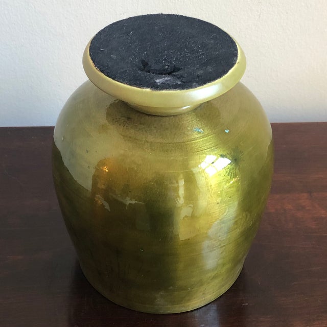 Circa 1960 Sascha Brastoff Green Floral Copper Enamel Cachepot For Sale - Image 10 of 12