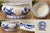 Large Vintage 12” Blue & White Floral Ceramic Bowl Scalloped Rim Chinoiserie For Sale - Image 4 of 4