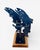 Signed Charles Ringer Kinetic Dual Trout / Salmon Cut Steel Brutalist Fish Sculpture Wood Base 1994 For Sale - Image 12 of 12