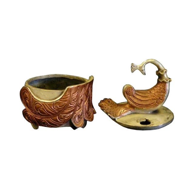 Chinese Silver Rose Peacock Incense Burner For Sale - Image 5 of 5