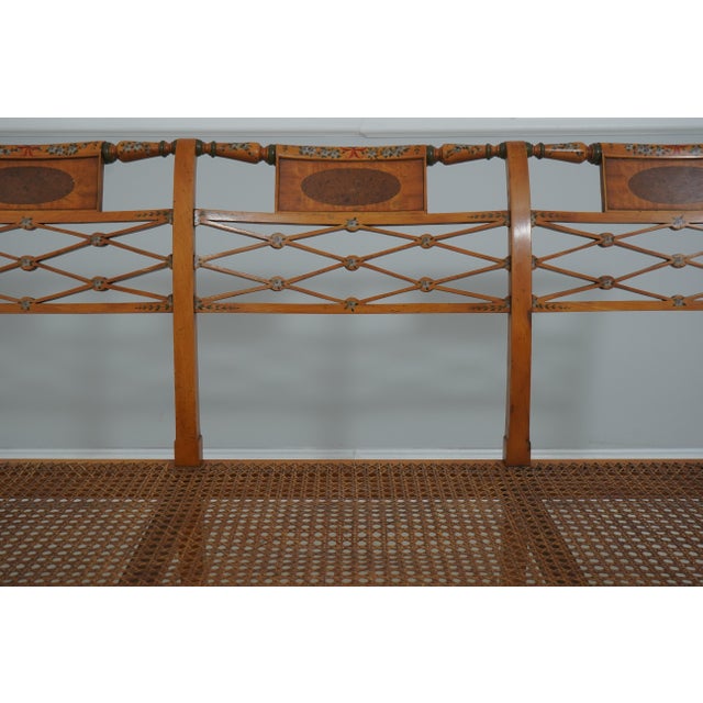 Adams Triple Back Painted Decorated Settee For Sale - Image 4 of 18