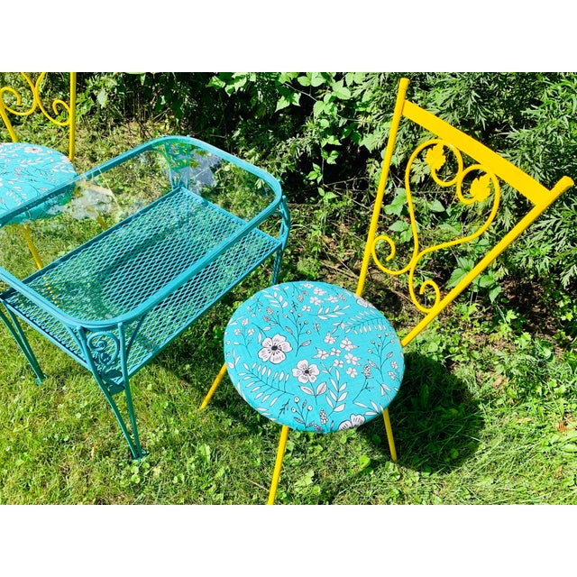 Wrought iron garden table and chairs for sale sales
