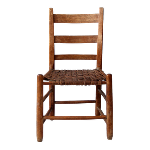 Antique Rustic Splint Weave Seat Chair