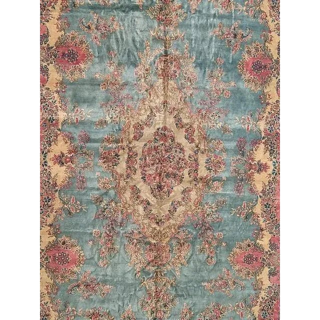 This master piece is a wool pile genuine hand made very fine Vintage Persian Lavar Kerman -