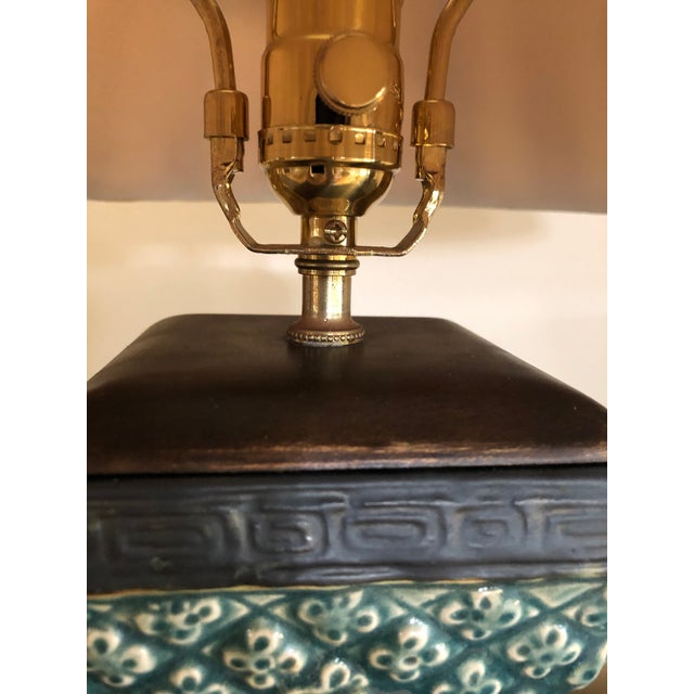 Brown 20th Century Primitive Style Ceramic Vase Table Lamps - a Pair For Sale - Image 8 of 9