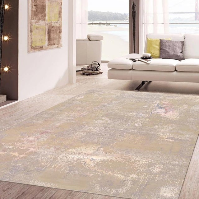 Pasargad Home Modern Beige Vsilk & Wool Area Rug- 8' 0'' X 10' 2'' For Sale In New York - Image 6 of 6