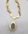 Vintage 1960s Signed Jomaz Goldtone Grey & White Cabochon Necklace For Sale - Image 9 of 12
