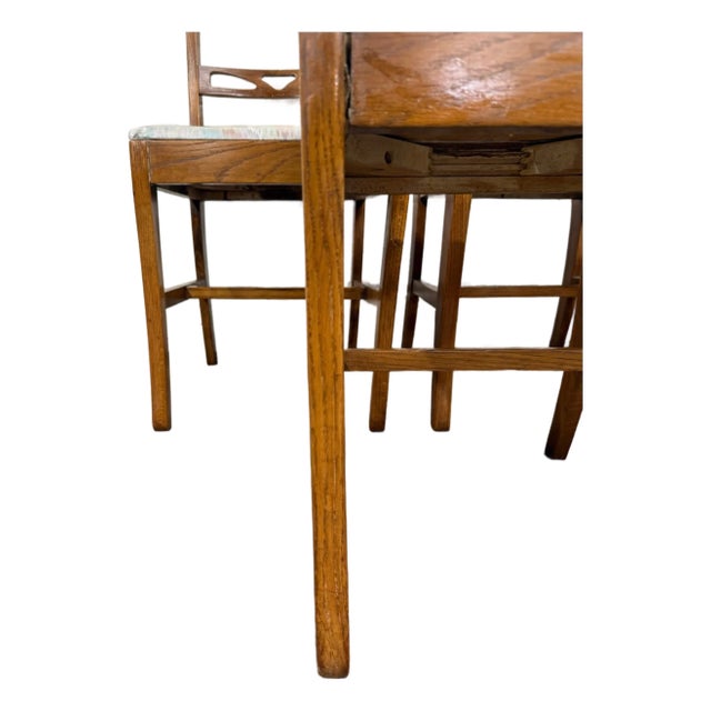 Antique American Quarter Sawn Oak Dining Chairs - Set of 5 For Sale