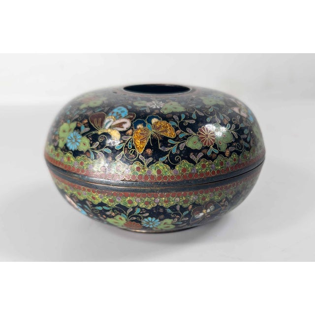 19th Century Japanese Meiji Period Cloisonne Enamel Potpourri or Censer Dish For Sale - Image 9 of 16