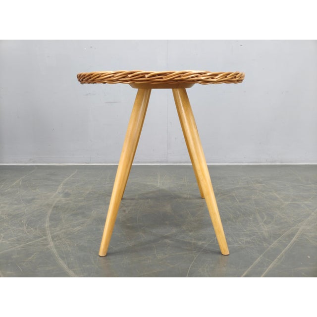 Rattan Coffee Table by Jan Kalous, Czechoslovakia, 1970s For Sale - Image 6 of 12