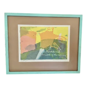 Rare 1960s Sister Mary Corita Kent Signed Silkscreen Print Abstract Pop Modernism, Framed