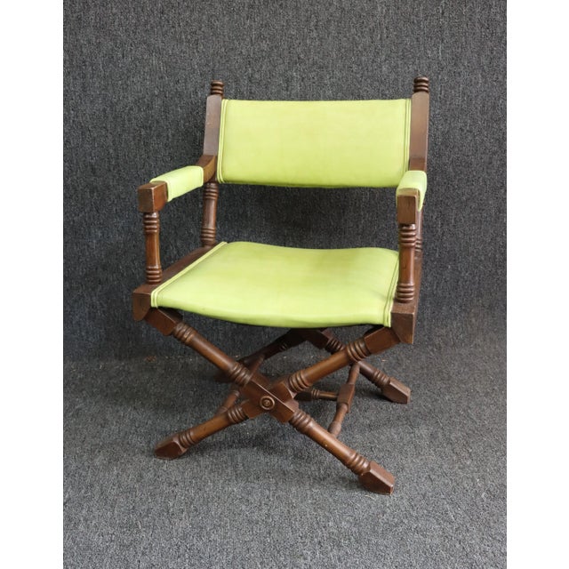 Wood Walnut Carved Director's Chair For Sale - Image 7 of 7