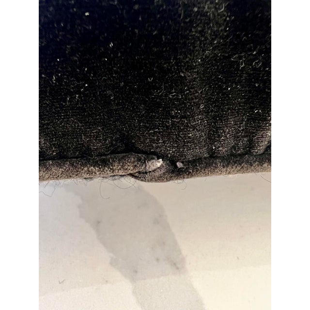 Textile Vintage Black Floral Needlepoint Pillow For Sale - Image 7 of 9