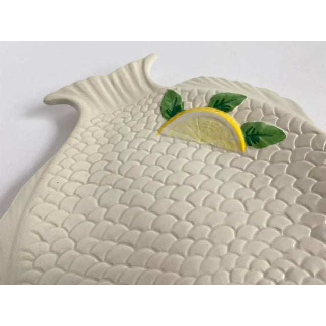 Vintage White Lemon Slice Ceramic Fish Platter Made in Italy Chairish