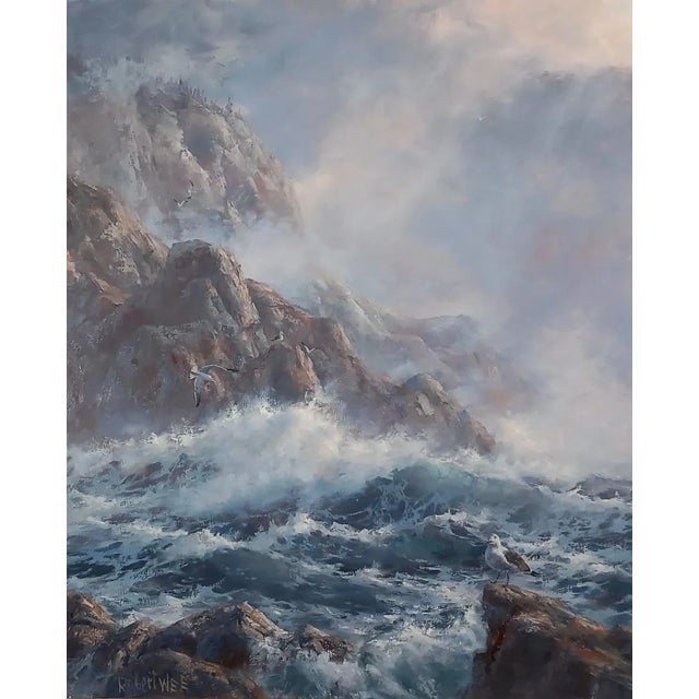 Crashing Waves on the Rocks by Robert Wee, California For Sale