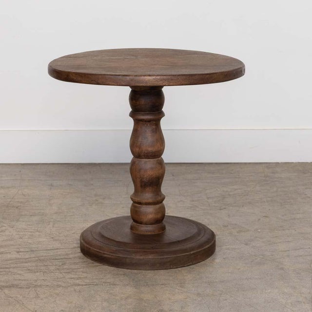 Petite French Carved Wood Side Table For Sale - Image 4 of 12