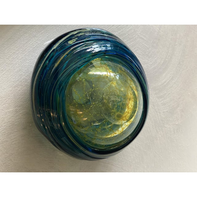 Mdina Blue and Green Glass Ashtray, 1950s For Sale - Image 9 of 11