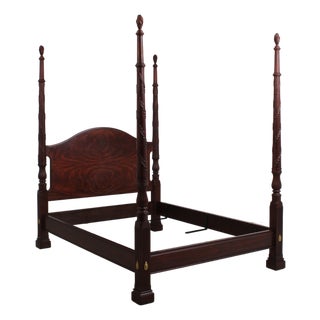Henkel Harris Mahogany Model 199 Carved Queen Size Poster Bed For Sale