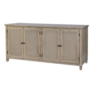 Flagstaff 70 in. W Rectangular Cane 4 Door Sideboard, Desert Sand For Sale