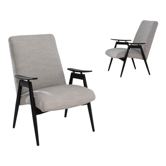 1960s Czech Upholstered Armchairs, a Pair For Sale