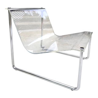1960s Attributed to Charles Hollis Jones Lucite Sling Chair For Sale