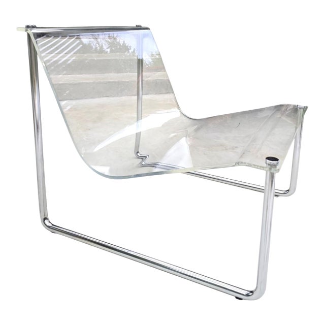 1960s Attributed to Charles Hollis Jones Lucite Sling Chair For Sale