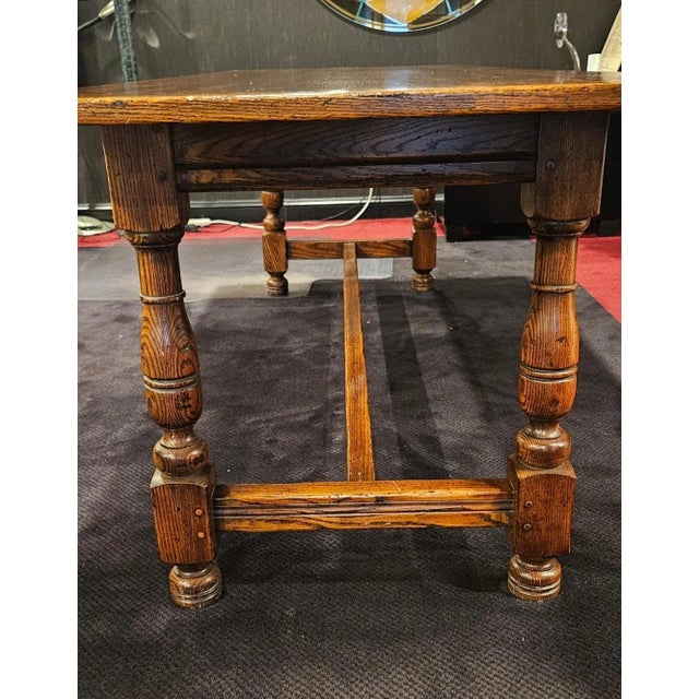Mid 20th Century Mid 20th Century John Widdicomb Co. Farmhouse Wood Dining Trestle Table 7.5 Ft For Sale - Image 5 of 12